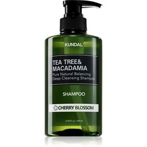 KUNDAL Tea Tree & Macadamia Cherry Blossom hloubkově čisticí šampon s osvěžujícím účinkem 500 ml obraz