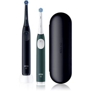 Oral-B iO2 Clean & Gentle elektrický zubní kartáček s pouzdrem DUO BALENÍ Matt Black & Forest Green obraz