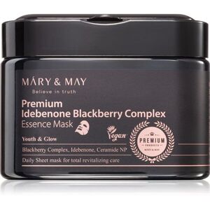 Mary&May Premium Idebenone Blackberry Complex Essence Mask hydratační plátýnková maska se zpevňujícím účinkem velké balení 20 ks obraz