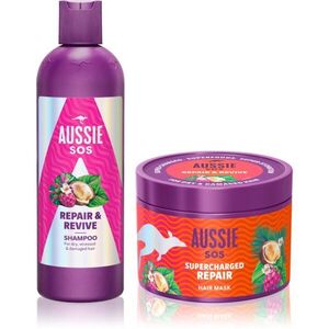 Aussie SOS Repair, Revive & Repeat dárková sada pro namáhané vlasy a vlasovou pokožku obraz