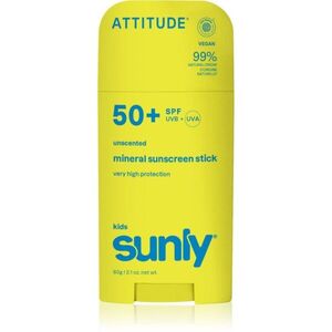 Attitude Sunly Kids Mineral Sunscreen Stick SPF 50+ minerální ochranný krém na obličej a tělo v tyčince pro děti 60 g obraz