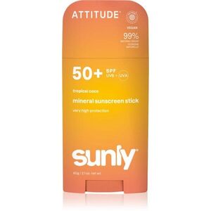 Attitude Sunly Tropical Coco minerální ochranný krém na obličej a tělo v tyčince SPF 50+ 60 g obraz