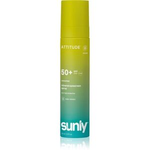 Attitude Sunly Mineral Sunscreen Spray SPF 50+ minerální sprej na opalování bez parfemace SPF 50+ 75 ml obraz