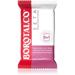 Borotalco Soft Talc & Pink Flower Deo Wipes osvěžující vlhčené ubrousky na nohy, tělo a podpaží 12 ks obraz