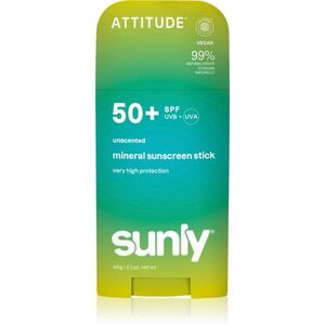 Attitude Sunly Mineral Sunscreen Stick SPF 50+ minerální ochranný krém na obličej a tělo v tyčince bez parfemace 60 g obraz
