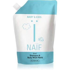 Naif Baby & Kids 2-in-1 dětský mycí gel a šampon bez parfemace Reffil 500 ml obraz