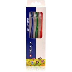 TELLO Kids 10400 Mega Soft zubní kartáčky pro děti 2-7 3 ks obraz