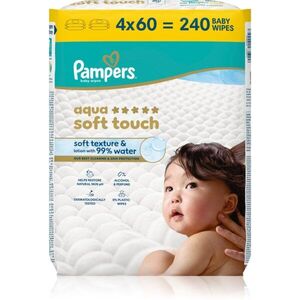 Pampers Aqua Soft Touch vlhčené čisticí ubrousky pro děti 4x60 ks obraz