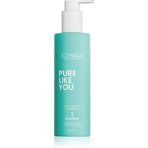 ICONIQUE Professional PURE LIKE YOU Deep Cleansing & Refreshing Shampoo hloubkově čisticí šampon pro mastnou pokožku hlavy 250 ml obraz