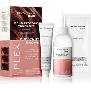 Revolution Haircare Plex Bond Restore Kit sada pro zvýraznění barvy vlasů odstín Chestnut Brown 1 ks obraz