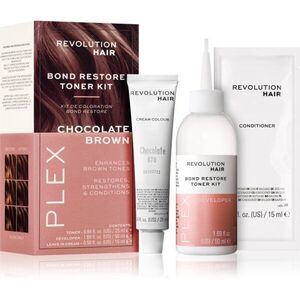 Revolution Haircare Plex Bond Restore Kit sada pro zvýraznění barvy vlasů odstín Chocolate Brown 1 ks obraz