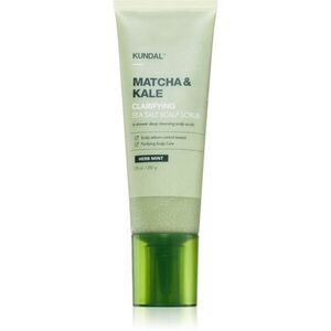 KUNDAL Matcha & Kale Herb Mint čisticí peeling na vlasy a vlasovou pokožku 200 g obraz