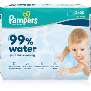 Pampers 99% Water Baby Wipes vlhčené čisticí ubrousky pro děti 3x60 ks obraz