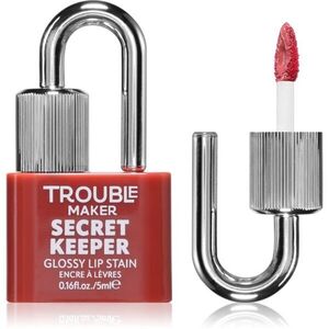 Trouble Maker Secret Keeper Lip Gloss Stain barva na rty pro dlouhotrvající efekt odstín Shifty Biz Rose Nude 5 ml obraz