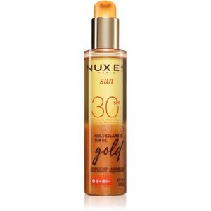 Nuxe Sun Sun Oil Gold SPF 30 opalovací olej na obličej a tělo s rozjasňujícím efektem SPF 30 150 ml obraz