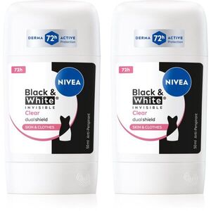NIVEA Black & White Invisible Clear tuhý antiperspirant výhodné balení obraz