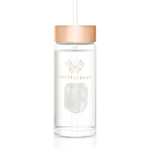 Crystallove Amethyst Straw Water Bottle skleněná láhev na vodu s brčkem Clear 1 ks obraz