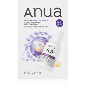 Anua Retinol + Niacin Night Care Mask protivrásková plátýnková maska pro sjednocení barevného tónu pleti 24 ml obraz