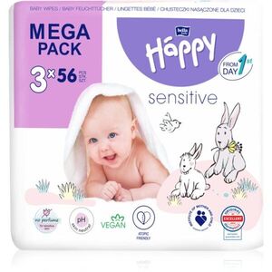 BELLA Baby Happy Sensitive vlhčené ubrousky 3x56 ks obraz