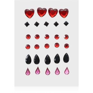 Diva & Nice Cosmetics Face Stones nálepky na obličej Black & Red 35 ks obraz