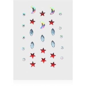 Diva & Nice Cosmetics Face Stones nálepky na obličej Red Stars 35 ks obraz