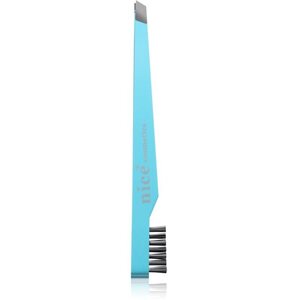 Diva & Nice Cosmetics Accessories pinzeta šikmá s kartáčkem Turquoise 1 ks obraz