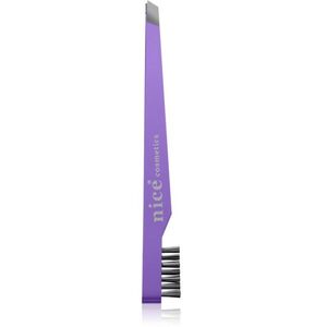 Diva & Nice Cosmetics Accessories pinzeta šikmá s kartáčkem Purple 1 ks obraz
