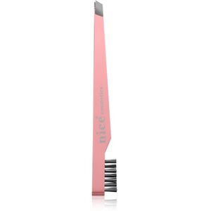 Diva & Nice Cosmetics Accessories pinzeta šikmá s kartáčkem Pink 1 ks obraz