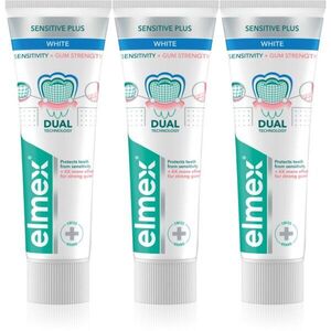 Elmex Sensitivity + Gum Strenght Whitening zubní pasta pro citlivé zuby 3x75 ml obraz