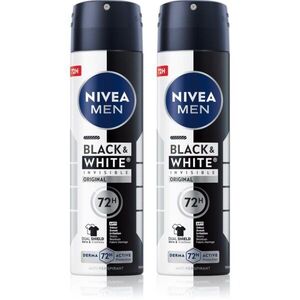 NIVEA MEN Black & White Invisible Original antiperspirant ve spreji výhodné balení obraz
