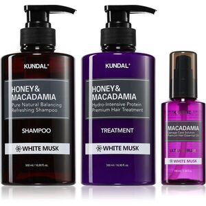 KUNDAL Honey & Macadamia White Musk sada pro suché a poškozené vlasy obraz