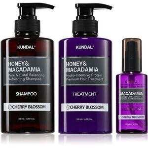 KUNDAL Honey & Macadamia Cherry Blossom sada pro suché a poškozené vlasy obraz