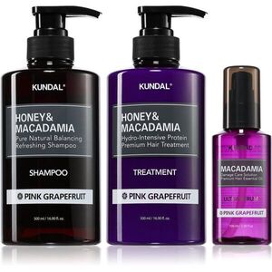 KUNDAL Honey & Macadamia Pink Grapefruit sada pro suché a poškozené vlasy obraz