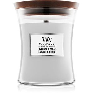 Woodwick Lavender & Cedar vonná svíčka s dřevěným knotem 275 g obraz