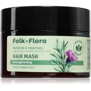 Folk & Flora Burdock & Rosemary hloubkově posilující maska na vlasy 200 ml obraz