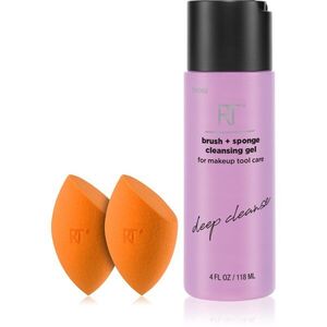 Real Techniques Brush Sponge + Cleasing Gel sada na obličej obraz
