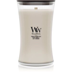 Woodwick Tonka & Almond Milk vonná svíčka s dřevěným knotem 610 g obraz