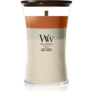 Woodwick Trilogy Vanilla Embers vonná svíčka s dřevěným knotem 610 g obraz