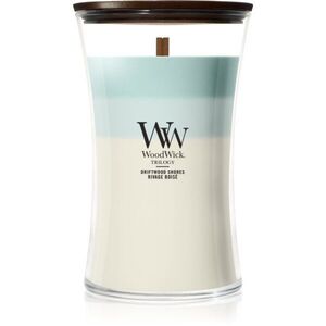 Woodwick Trilogy Driftwood Shores vonná svíčka s dřevěným knotem 610 g obraz