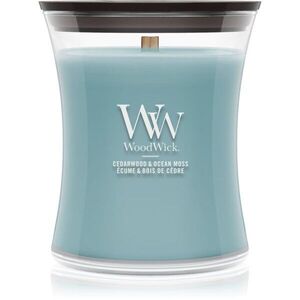 Woodwick Cedarwood & Ocean Moss vonná svíčka s dřevěným knotem 275 g obraz
