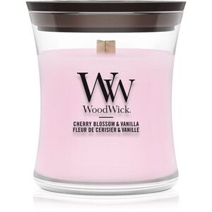 Woodwick Cherry Blossom & Vanilla vonná svíčka s dřevěným knotem 85 g obraz