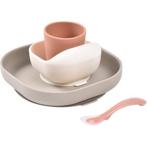 Beaba 4-Piece Silicone Dinner Set jídelní sada Terracotta / Gazelle 4m+ 4 ks obraz