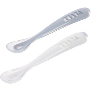Beaba Silicone Spoon Set lžička s pouzdrem Pebble / Cloud Blue 2 ks obraz