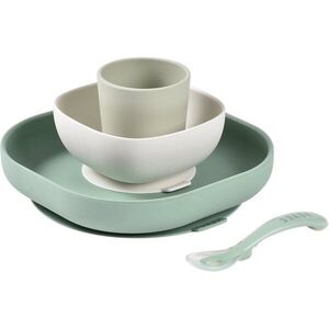 Beaba 4-Piece Silicone Dinner Set jídelní sada Sage Green / Misty Green 4 ks obraz