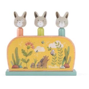 MOULIN ROTY Wooden Pop Up Toy Trois Petits Lapins vyskakovací hračka 12m+ 1 ks obraz