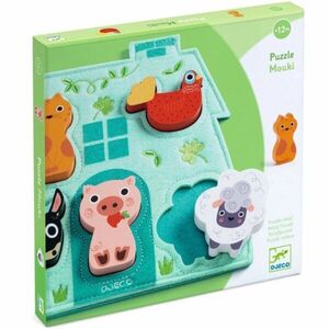 DJECO Wooden Block Puzzle Mouki puzzle 12m+ 1 ks obraz