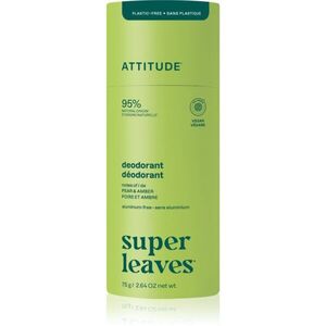 Attitude Super Leaves Natural Deodorant tuhý deodorant bez hliníku Pear & Amber 75 g obraz