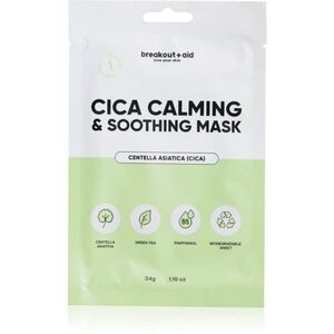 breakout + aid Cica Calming & Soothing Mask zklidňující plátýnková maska 34 g obraz