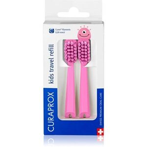Curaprox Kids Travel refill náhradní hlavice na zubní kartáček Pink 2 ks obraz