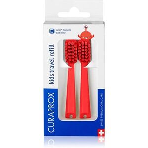 Curaprox Kids Travel refill náhradní hlavice na zubní kartáček Red 2 ks obraz